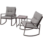 Ensemble bistrot à bascule 3 pièces en osier noir/marron Pheap pour patio extérieur par Havenside Home