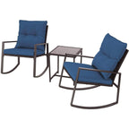 Ensemble bistrot à bascule 3 pièces en osier noir/marron Pheap pour patio extérieur par Havenside Home
