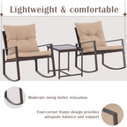 Ensemble bistrot à bascule 3 pièces en osier noir/marron Pheap pour patio extérieur par Havenside Home