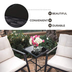 Ensemble bistrot à bascule 3 pièces en osier noir/marron Pheap pour patio extérieur par Havenside Home