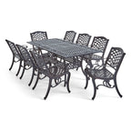 Ensemble de salle à manger d'extérieur Phoenix en aluminium pour 8 personnes par Christopher Knight Home