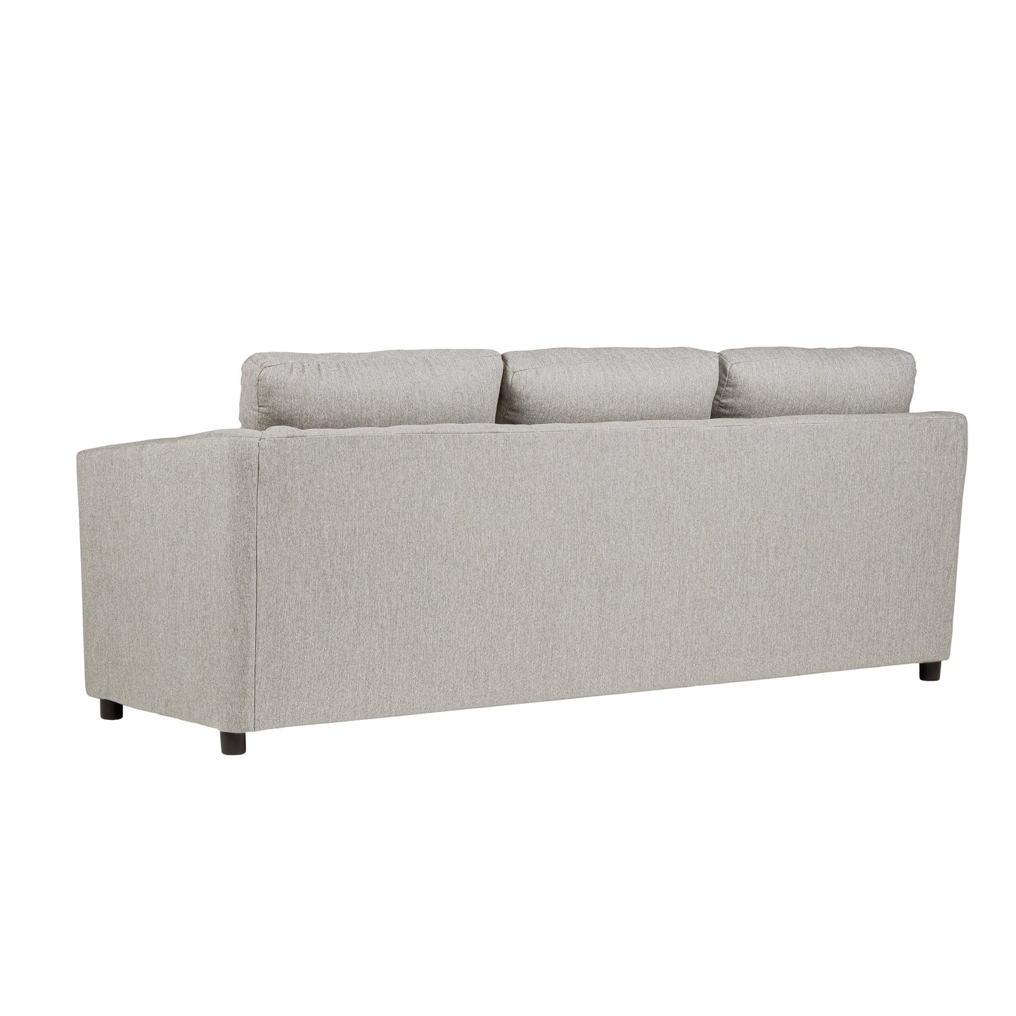 Canapé Piasa, style transitionnel, en polyester beige clair et bois massif, 81 pouces