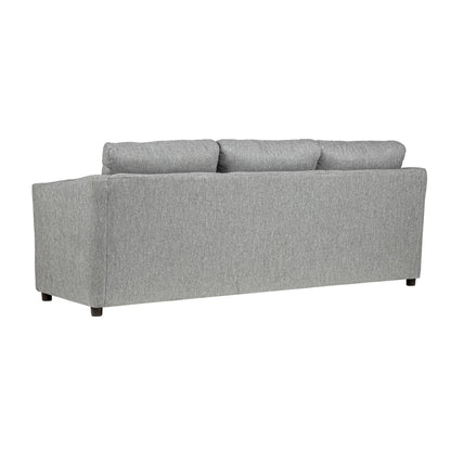 Canapé Piasa, style transitionnel, en polyester gris clair et bois massif, 81 pouces