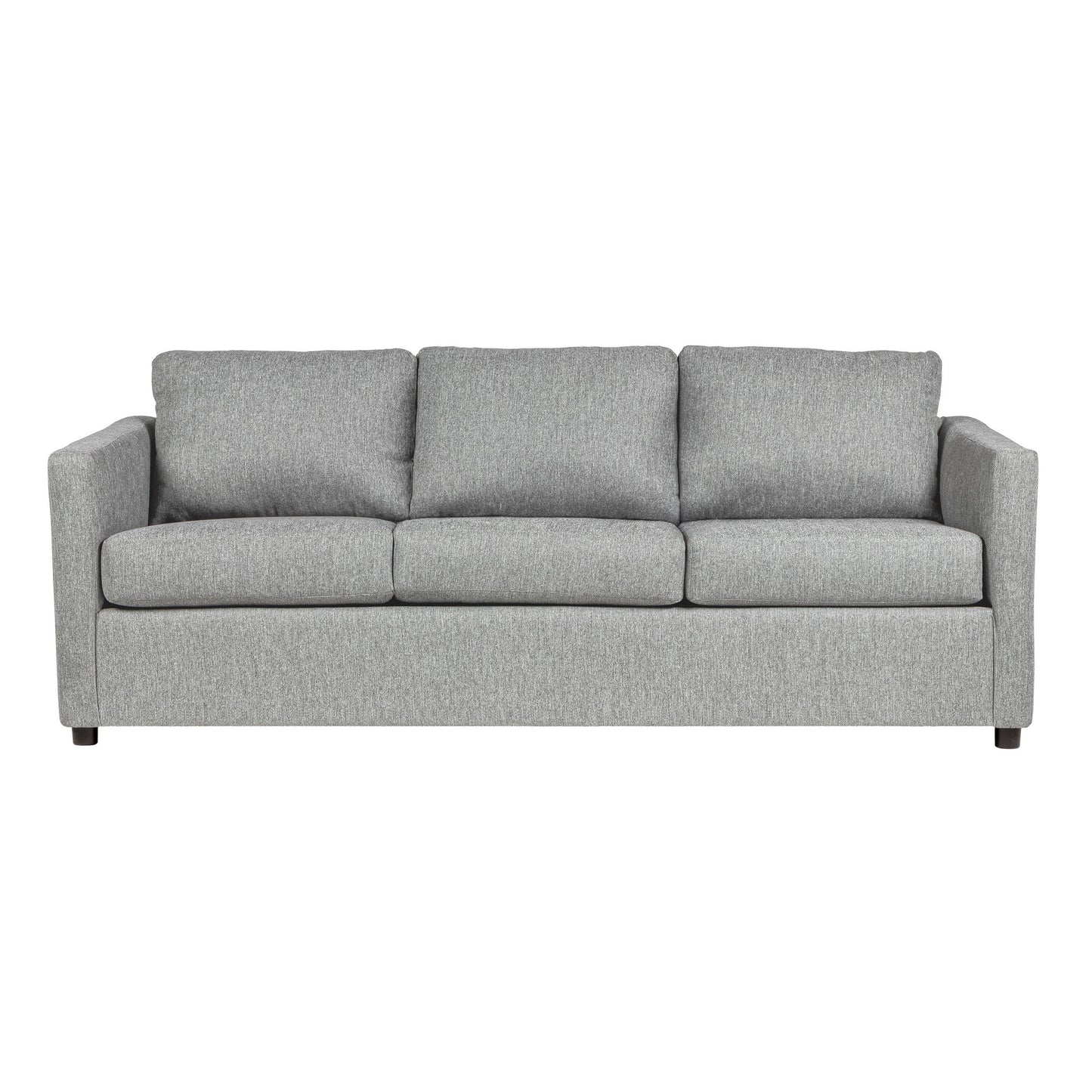 Canapé Piasa, style transitionnel, en polyester gris clair et bois massif, 81 pouces