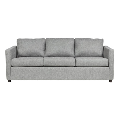 Canapé Piasa, style transitionnel, en polyester gris clair et bois massif, 81 pouces