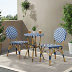 Ensemble de café d'extérieur français Picardy en aluminium et osier par Christopher Knight Home
