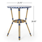 Ensemble de café d'extérieur français Picardy en aluminium et osier par Christopher Knight Home