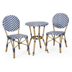 Ensemble de café d'extérieur français Picardy en aluminium et osier par Christopher Knight Home