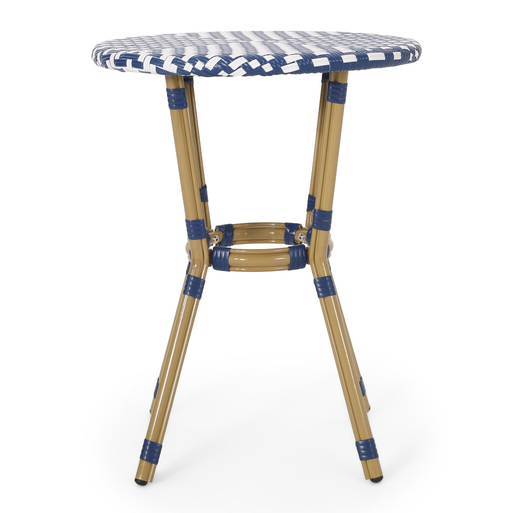 Ensemble de café d'extérieur français Picardy en aluminium et osier par Christopher Knight Home