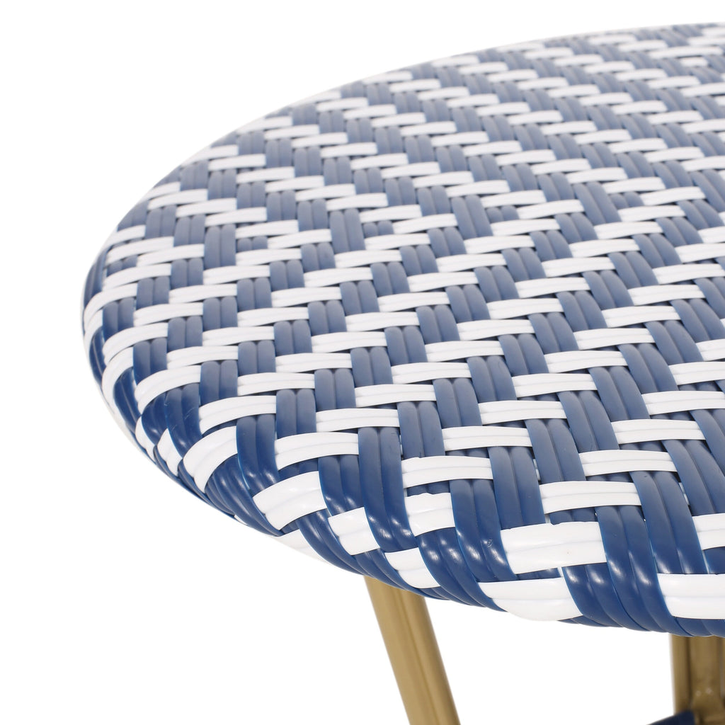 Ensemble de café d'extérieur français Picardy en aluminium et osier par Christopher Knight Home