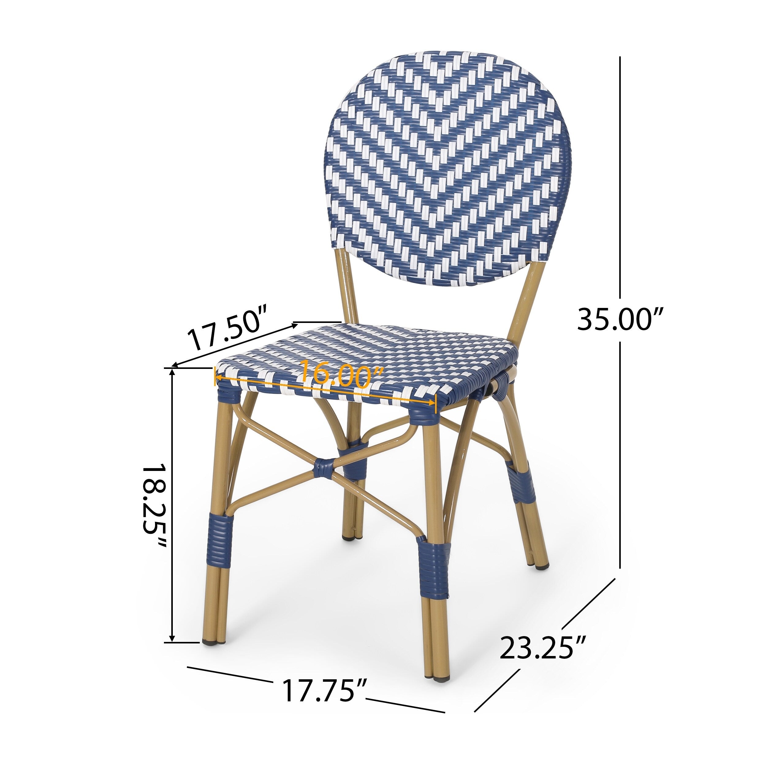 Ensemble de café d'extérieur français Picardy en aluminium et osier par Christopher Knight Home