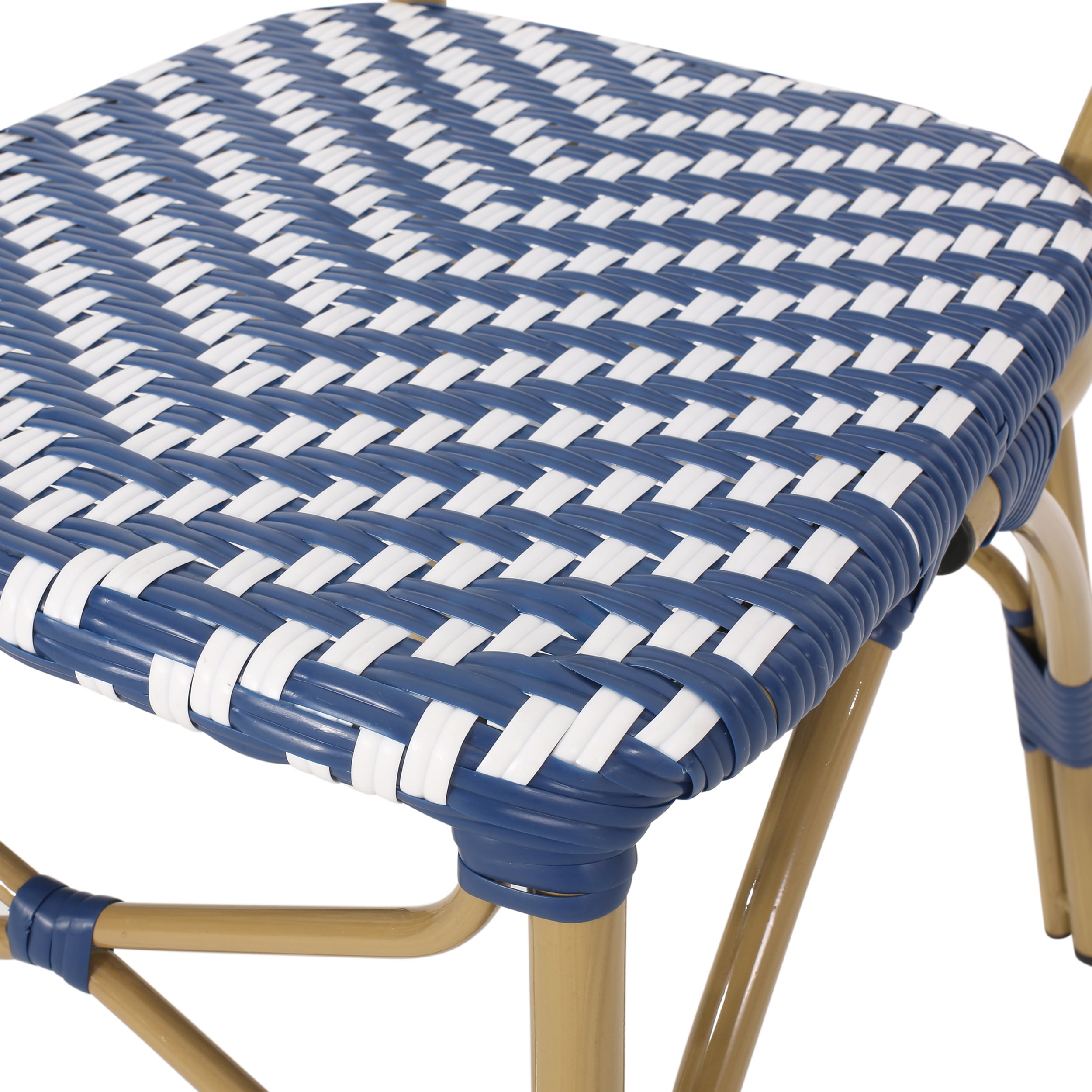 Ensemble de café d'extérieur français Picardy en aluminium et osier par Christopher Knight Home