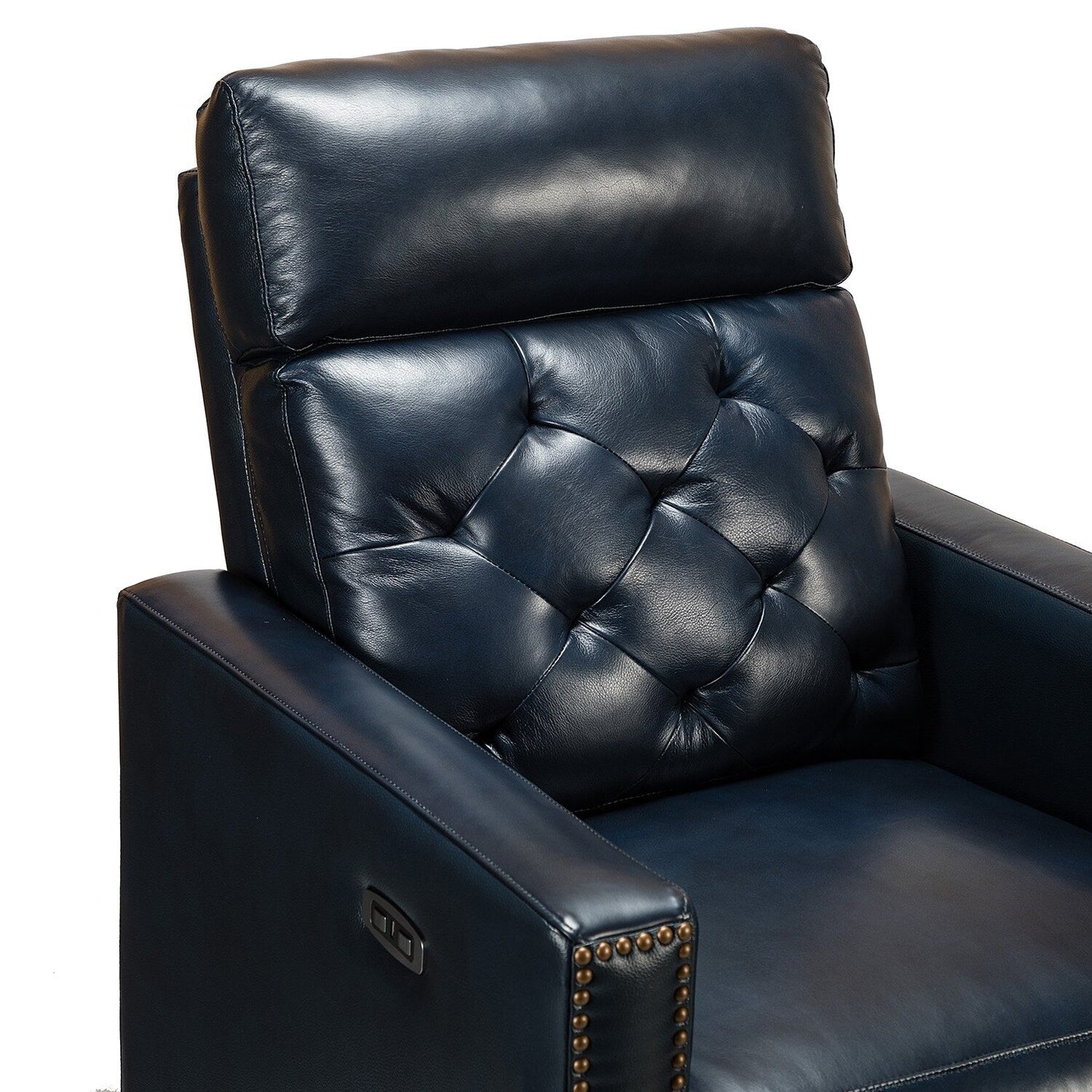 Fauteuil inclinable électrique Alina 31,50 pouces de large en cuir véritable avec port USB, lot de 2