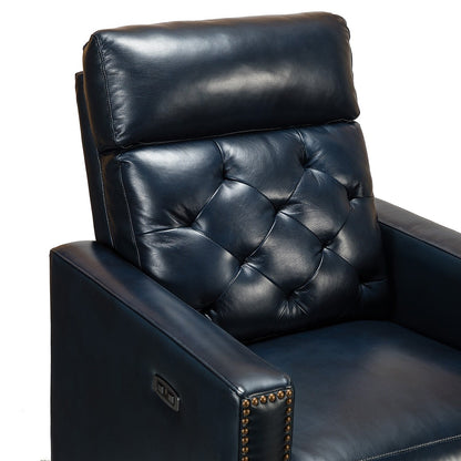 Fauteuil inclinable électrique Alina 31,50 pouces de large en cuir véritable avec port USB, lot de 2