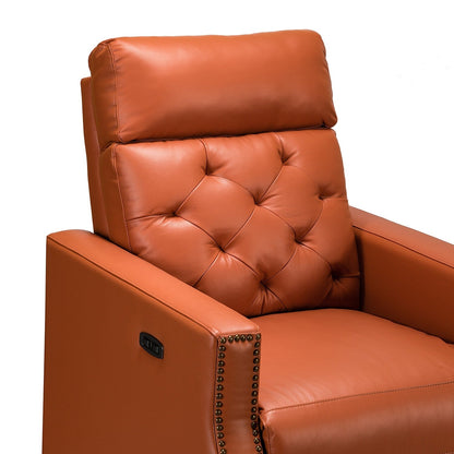 Fauteuil inclinable électrique Alina 31,50 pouces de large en cuir véritable avec port USB, lot de 2