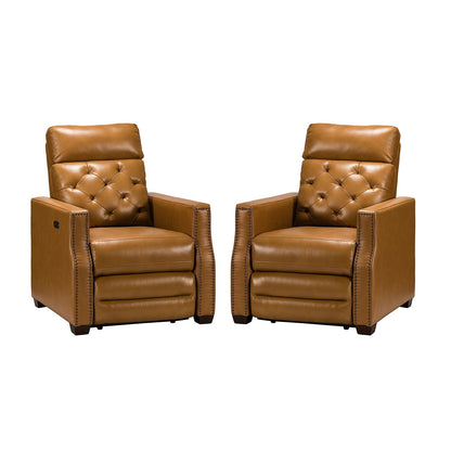 Fauteuil inclinable électrique Alina 31,50 pouces de large en cuir véritable avec port USB, lot de 2