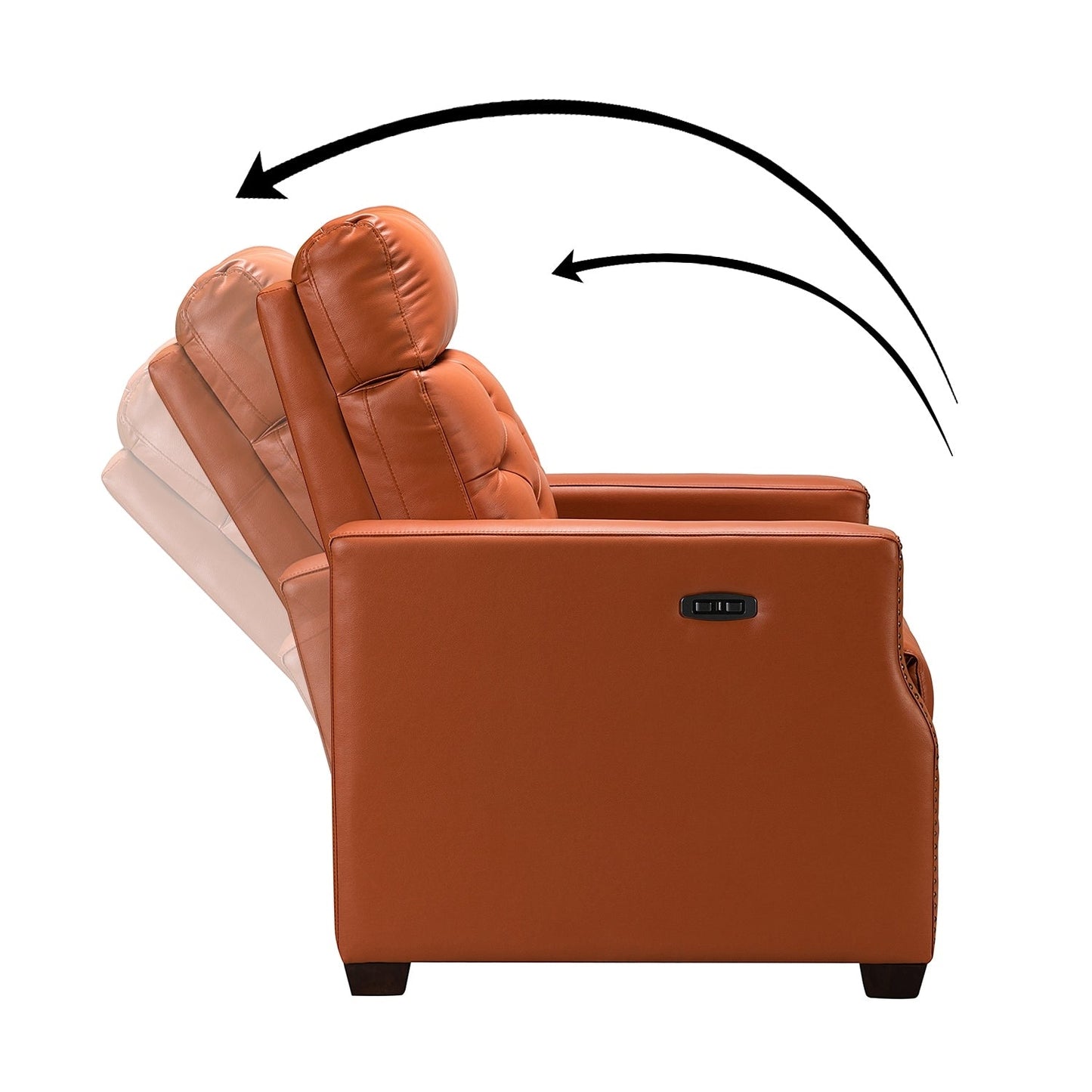Fauteuil inclinable électrique Alina 31,50 pouces de large en cuir véritable avec port USB, lot de 2
