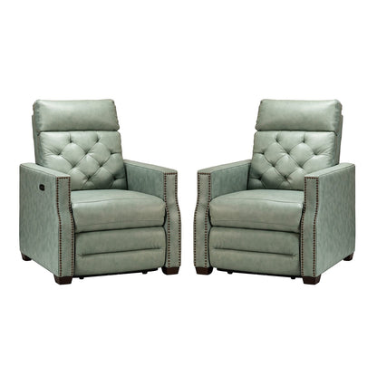 Fauteuil inclinable électrique Alina 31,50 pouces de large en cuir véritable avec port USB, lot de 2
