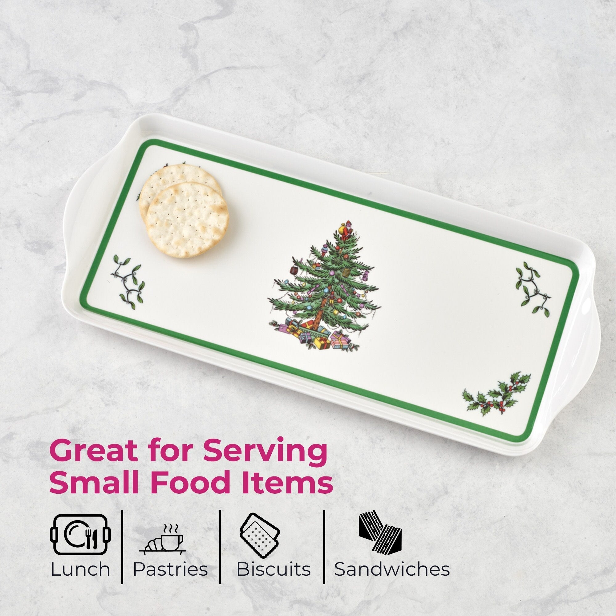 Plateau à sandwich Pimpernel en forme de sapin de Noël - 15,1 L x 6,5 l