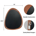 Miroir mural asymétrique en forme de pavé avec cadre en pin