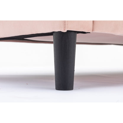 Canapé sectionnel rose en polyester 72,4 avec lit gigogne, méridienne de rangement et 3 coussins décoratifs