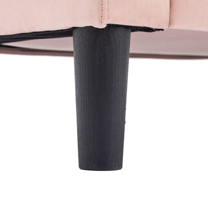 Canapé sectionnel rose en polyester 72,4 avec lit gigogne, méridienne de rangement et 3 coussins décoratifs