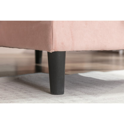 Canapé sectionnel rose en polyester de 72,4 po avec lit gigogne