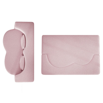Canapé-lit convertible en tissu Teddy rose 78 avec rembourrage en mousse, 2 oreillers et matelas pliable pour le salon