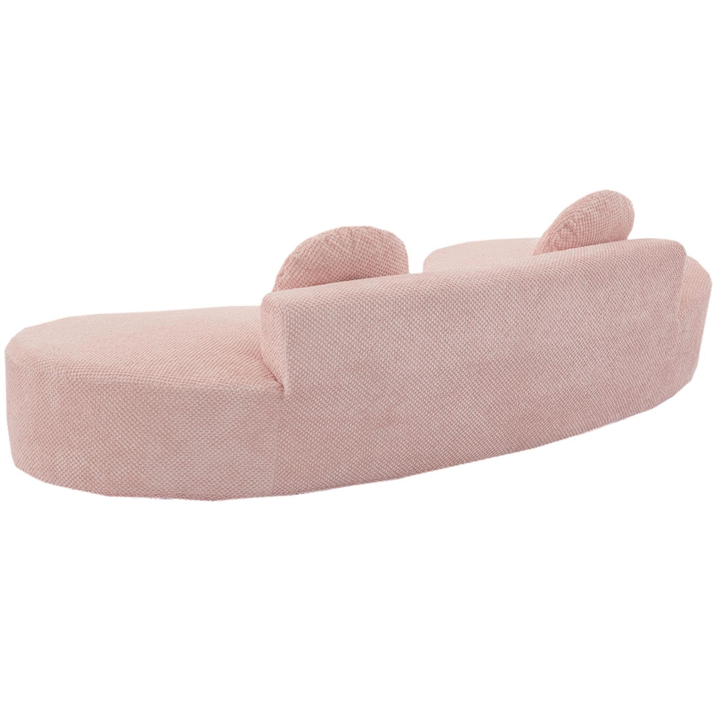Canapé nuage en velours côtelé rose avec coussins