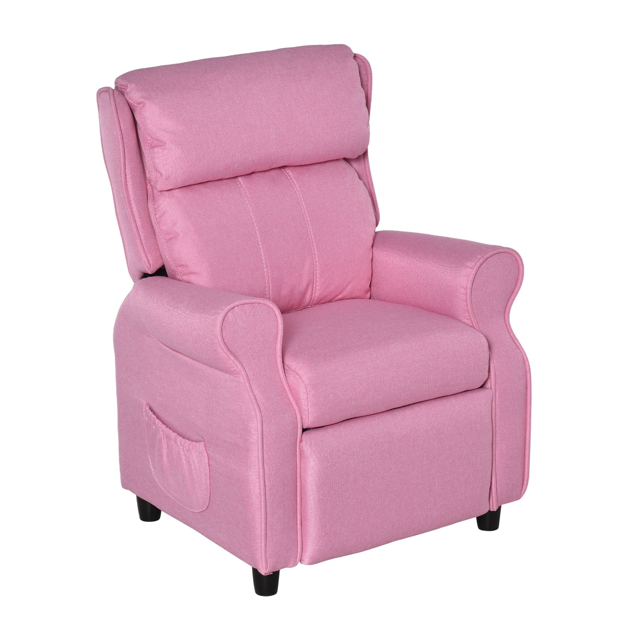 Fauteuil inclinable manuel rembourré pour enfants de 3 à 5 ans avec repose-pieds et 2 poches latérales