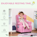 Fauteuil inclinable manuel rembourré pour enfants de 3 à 5 ans avec repose-pieds et 2 poches latérales