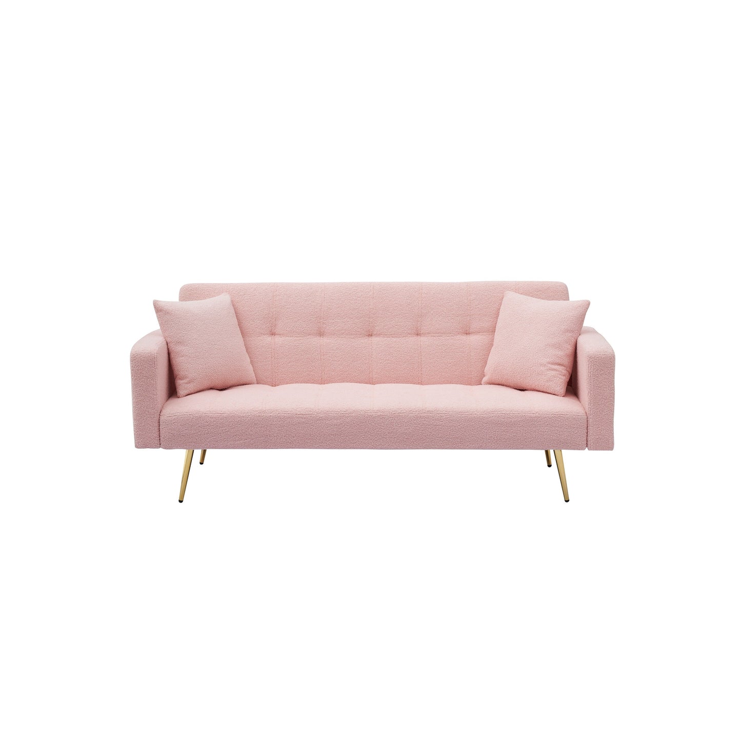 Canapé-lit convertible en polaire rose Teddy