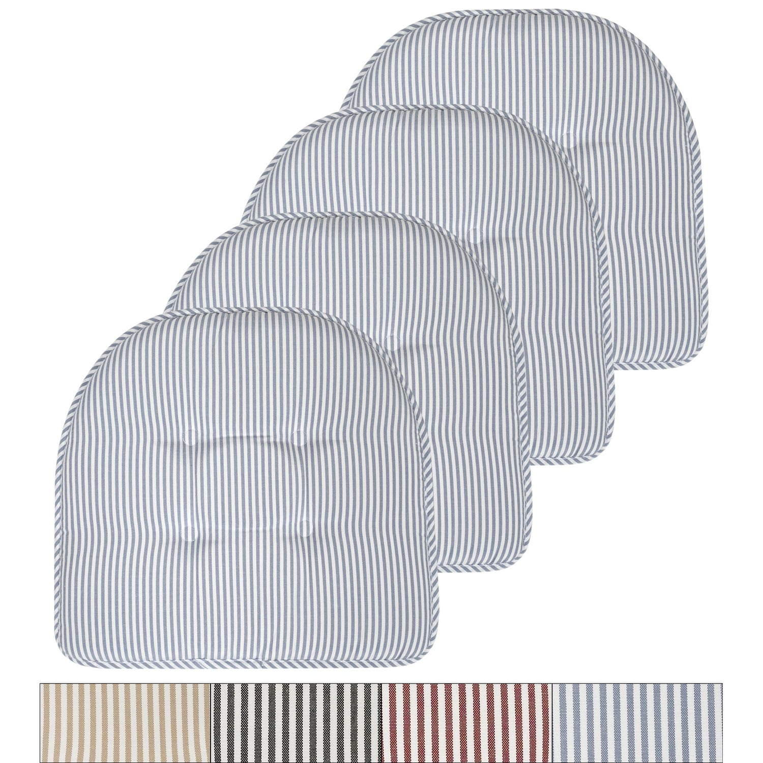 Pinstripe U-shaped Memory Foam Chair Pad