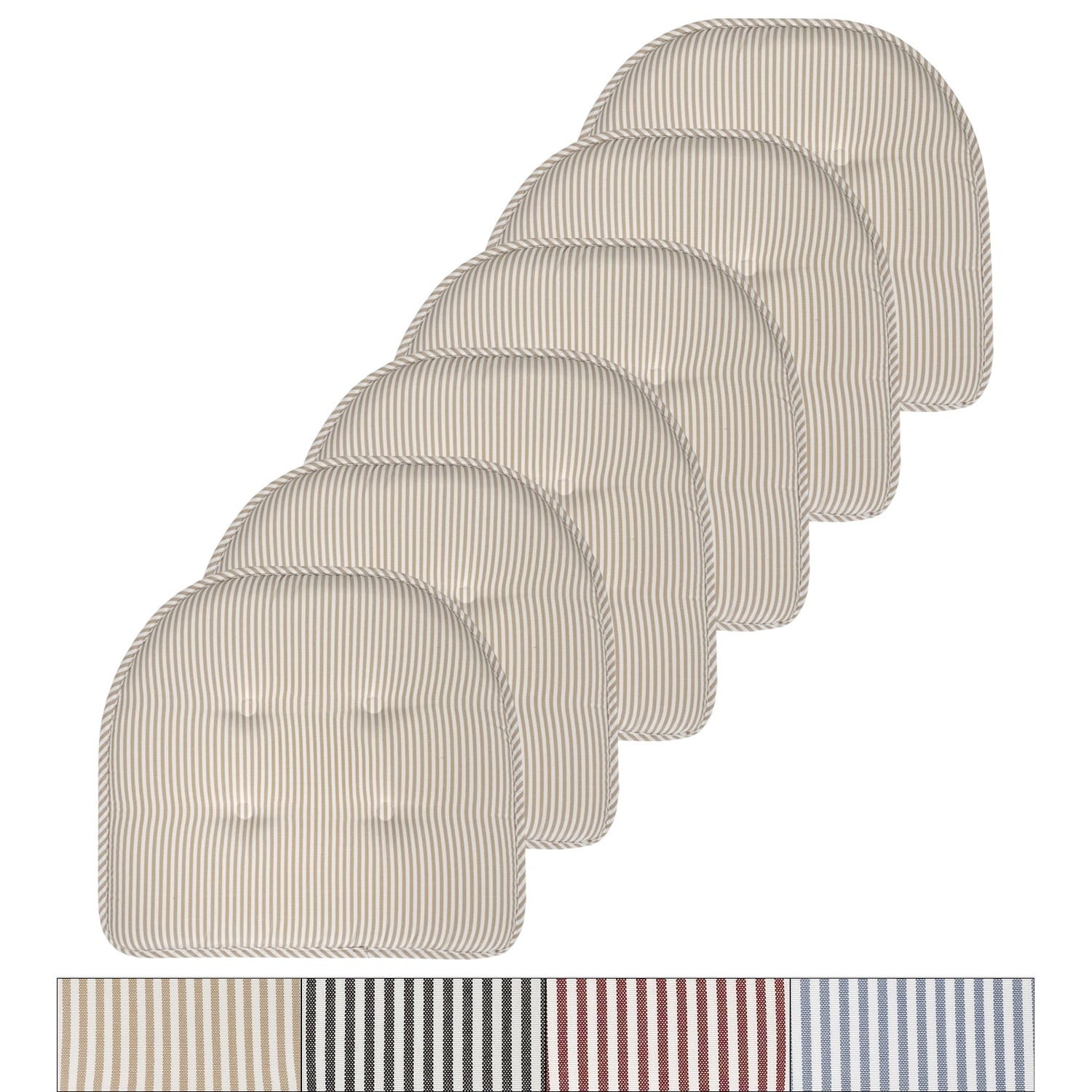 Pinstripe U-shaped Memory Foam Chair Pad