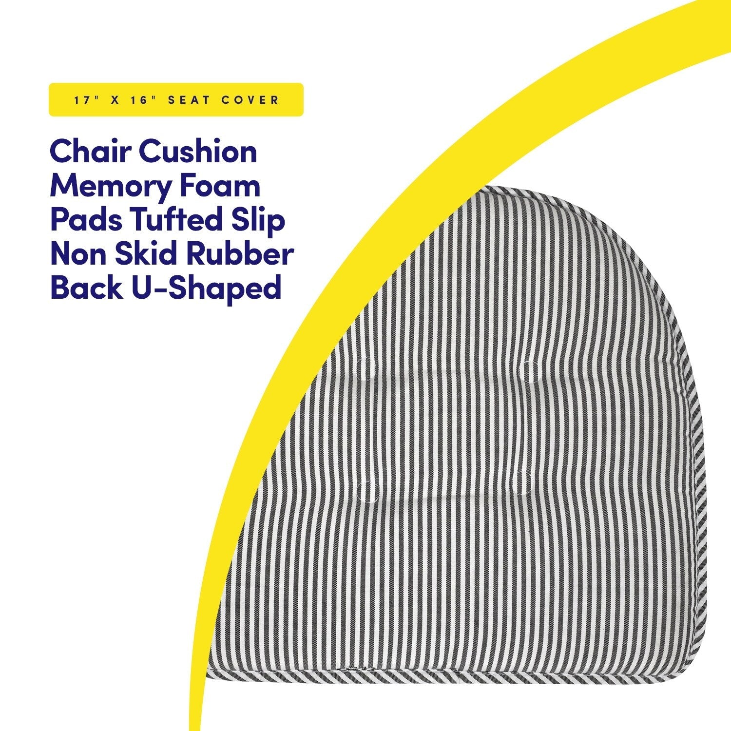 Pinstripe U-shaped Memory Foam Chair Pad