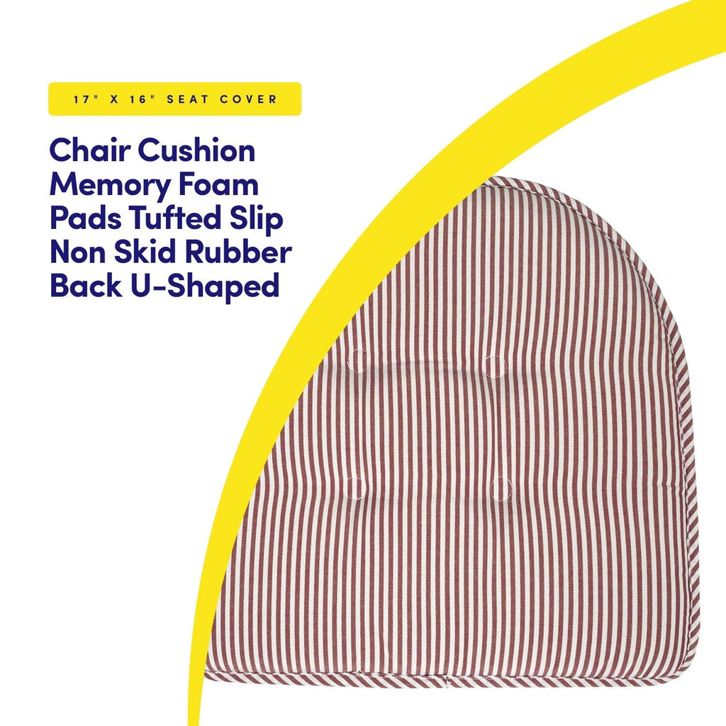 Coussin de chaise en mousse à mémoire de forme à rayures fines en forme de U