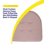 Coussin de chaise en mousse à mémoire de forme à rayures fines en forme de U