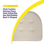 Coussin de chaise en mousse à mémoire de forme à rayures fines en forme de U