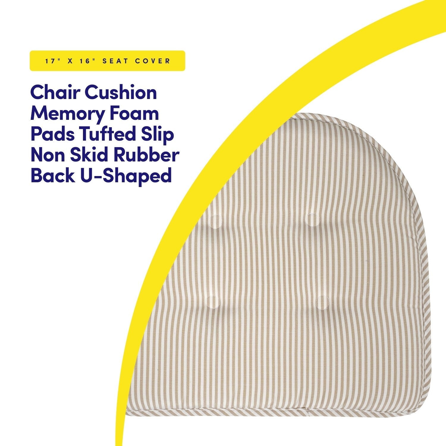 Pinstripe U-shaped Memory Foam Chair Pad