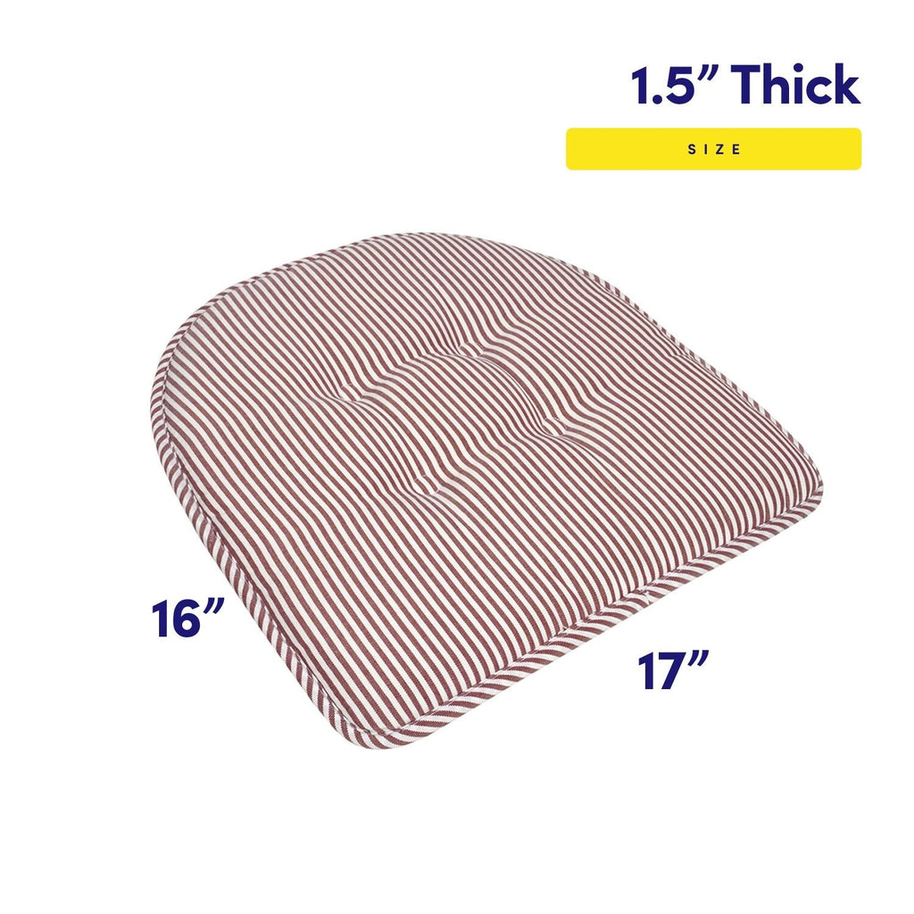 Coussin de chaise en mousse à mémoire de forme à rayures fines en forme de U