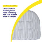Coussin de chaise en mousse à mémoire de forme à rayures fines en forme de U