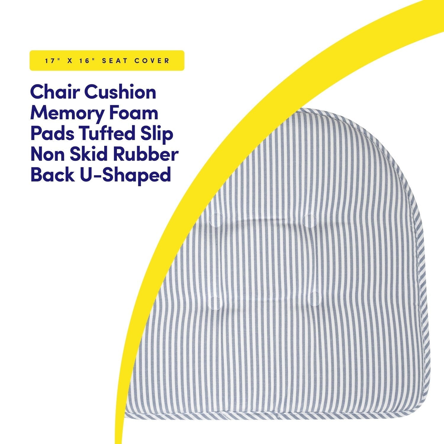 Pinstripe U-shaped Memory Foam Chair Pad