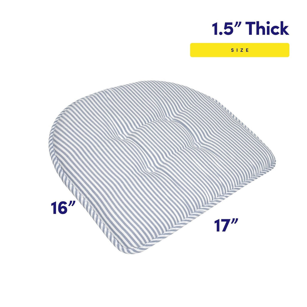 Coussin de chaise en mousse à mémoire de forme à rayures fines en forme de U