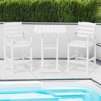 Ensemble de 3 chaises hautes Adirondack en plastique pour patio
