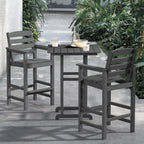Ensemble de 3 chaises hautes Adirondack en plastique pour patio