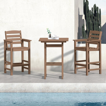 Ensemble de 3 chaises hautes Adirondack en plastique pour patio