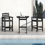 Ensemble de 3 chaises hautes Adirondack en plastique pour patio