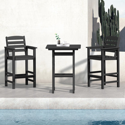 Ensemble de 3 chaises hautes Adirondack en plastique pour patio