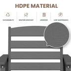 Ensemble de 3 chaises hautes Adirondack en plastique pour patio