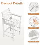 Ensemble de 5 chaises hautes Adirondack en plastique pour patio